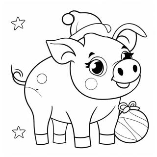 Christmas Pig Coloring Pages