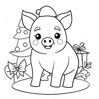 Christmas Pig Coloring Page 48072-38519