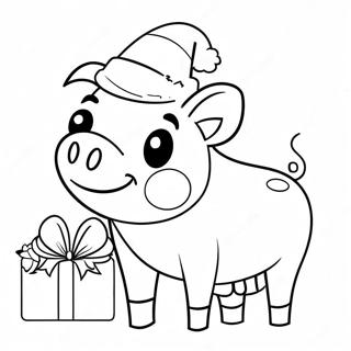 Christmas Pig Coloring Page 48072-38520