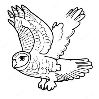 Snowy Owl In Flight Coloring Page 48112-38564