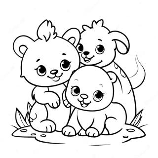 Fluffy Baby Animal Friends Coloring Page 48123-38559