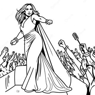 Jennifer Lopez Glamorous Concert Coloring Page 48162-38590