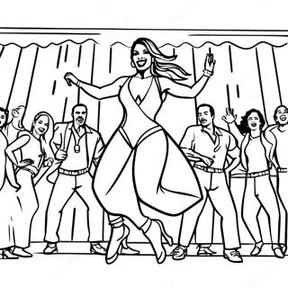 Jennifer Lopez Dancing On Stage Coloring Page 48163-38599