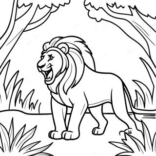 Roaring Lion In The Jungle Coloring Page 48173-38606