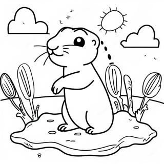 Cute Prairie Dog Digging Coloring Page 48183-38613