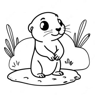 Cute Prairie Dog Digging Coloring Page 48183-38615