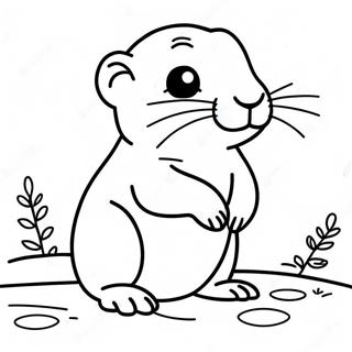 Cute Prairie Dog Digging Coloring Page 48183-38616