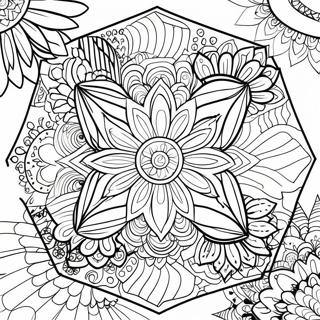 Colorful Hexagon Mandala Coloring Page 48223-38643