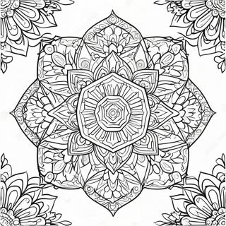 Colorful Hexagon Mandala Coloring Page 48223-38644