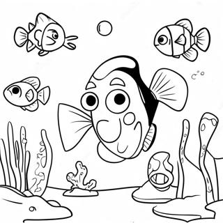 Cute Finding Dory Underwater Scene Coloring Page 4822-4025