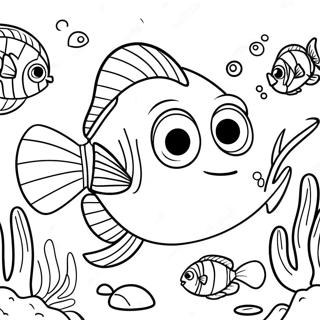 Cute Finding Dory Underwater Scene Coloring Page 4822-4026