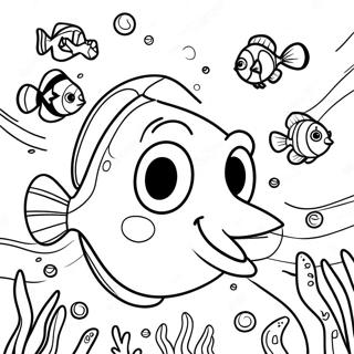 Cute Finding Dory Underwater Scene Coloring Page 4822-4028