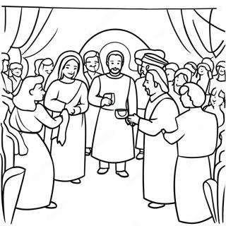 Wedding At Cana Coloring Pages