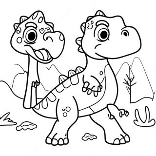 Dino Dana With Colorful Dinosaurs Coloring Page 48263-38673