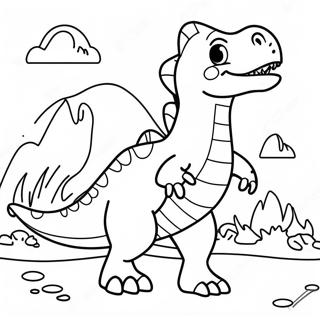 Dino Dana With Colorful Dinosaurs Coloring Page 48263-38674