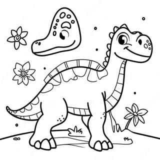 Dino Dana With Colorful Dinosaurs Coloring Page 48263-38675