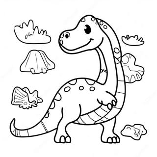 Dino Dana With Colorful Dinosaurs Coloring Page 48263-38676