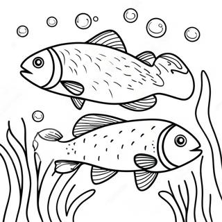 Colorful Trout Underwater Scene Coloring Page 48283-38686