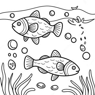 Colorful Trout Underwater Scene Coloring Page 48283-38687