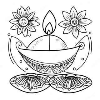 Colorful Diwali Diyas Coloring Page 482-385