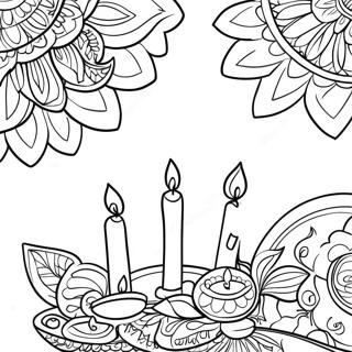 Colorful Diwali Diyas Coloring Page 482-387