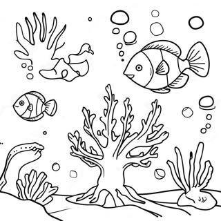 Colorful Coral Reef Under The Sea Coloring Page 48323-38725