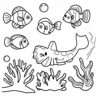 Colorful Coral Reef Under The Sea Coloring Page 48323-38727