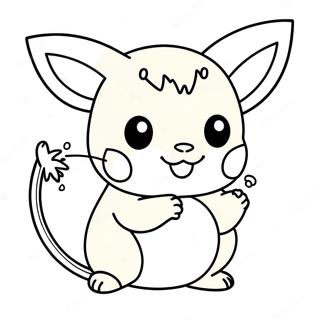 Cute Raichu Playing With Ball Coloring Page 4832-4034