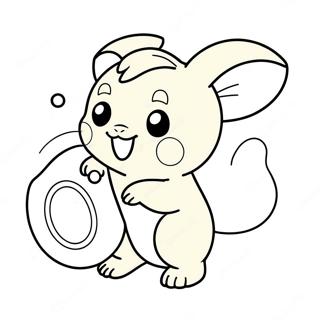 Cute Raichu Playing With Ball Coloring Page 4832-4035