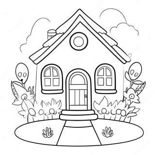 Cute House With Garden Coloring Page 48353-38743