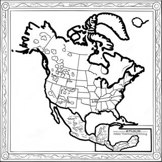 Detailed North America Map Coloring Page 48393-38769