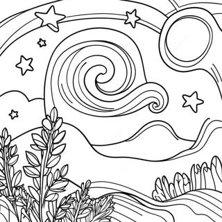 Starry Night Coloring Pages