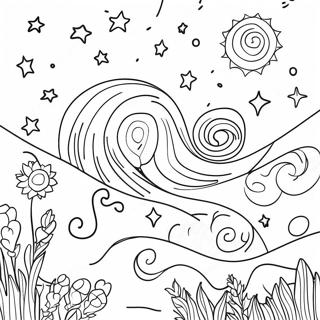 Starry Night Sky Coloring Page 48402-38778