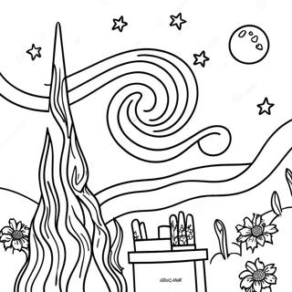 Starry Night Sky Coloring Page 48402-38780