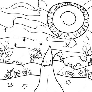 Whimsical Starry Night Coloring Page 48403-38784