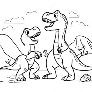 Giganotosaurus Vs T Rex Battle Coloring Page 48422-38795