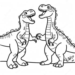 Giganotosaurus Vs T Rex Battle Coloring Page 48422-38796