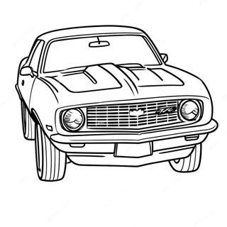 Classic Camaro Muscle Car Coloring Page 4842-4049