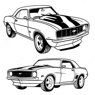 Classic Camaro Muscle Car Coloring Page 4842-4050