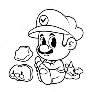 Cute Baby Mario Playing With Toys Coloring Page 48473-38839