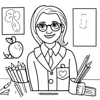 Creative Teacher In Classroom Coloring Page 48483-38843