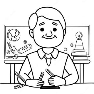 Creative Teacher In Classroom Coloring Page 48483-38844