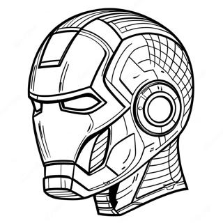 Detailed Iron Man Mask Coloring Page 48513-38868