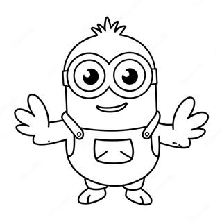 Happy Minion With Turkey Coloring Page 48523-38878