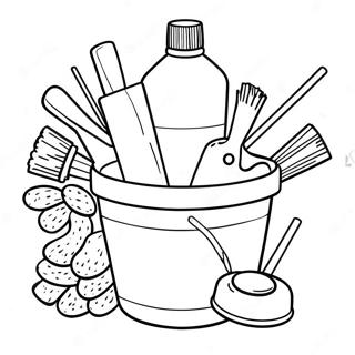 Cleaning Supplies Coloring Page 48532-38888