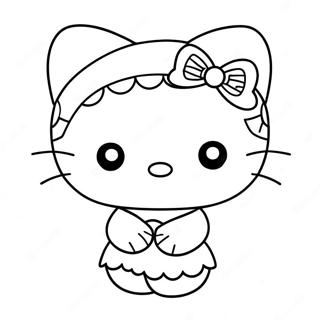 Hello Kitty In A Cute Outfit Coloring Page 48543-38893