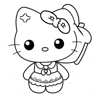 Hello Kitty In A Cute Outfit Coloring Page 48543-38895