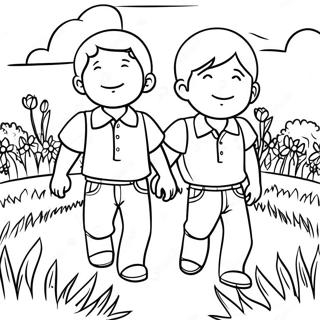 Two Sons In The Field Coloring Page 48553-38904