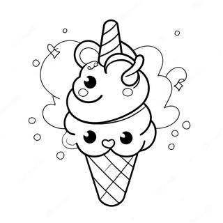 Unicorn Ice Cream Coloring Pages