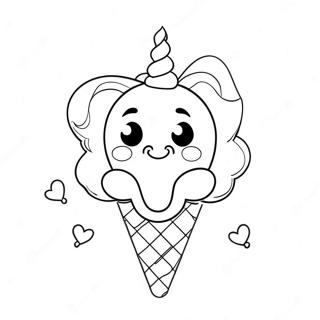 Unicorn Ice Cream Cone Coloring Page 48572-38918